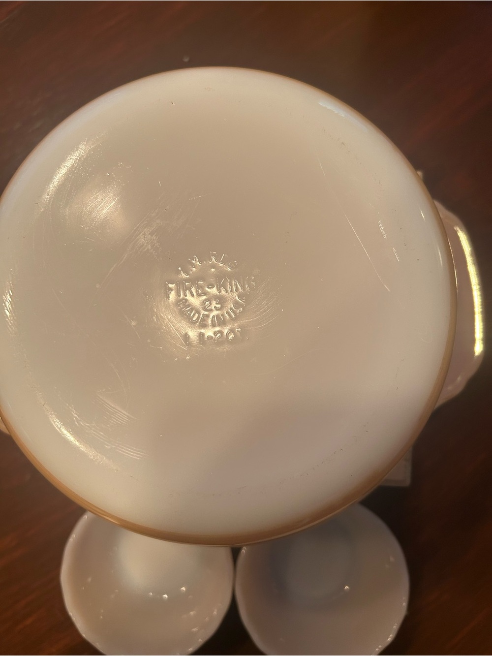 Fire king peach luster casserole dish and 2 custard cups - Picture 2 of 3